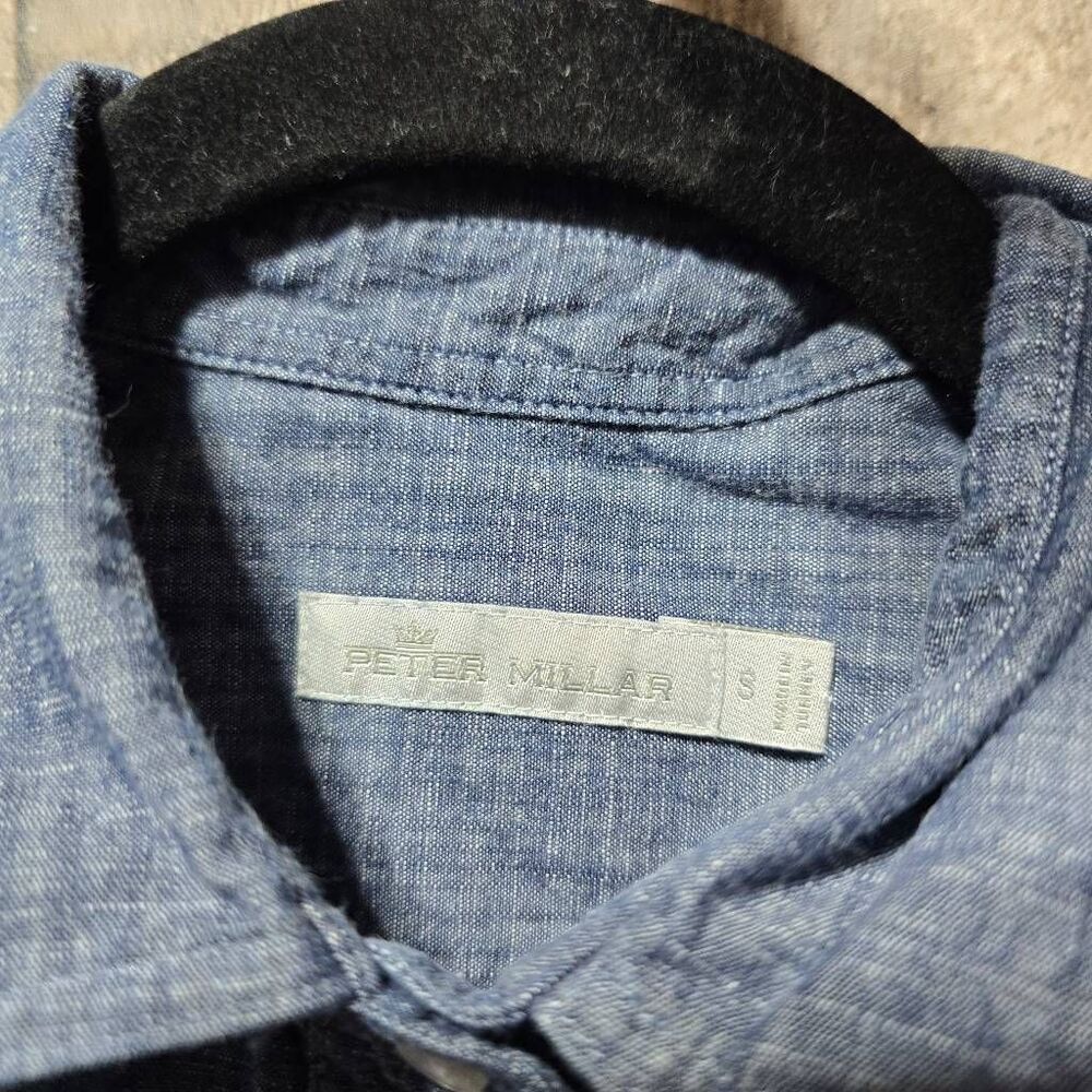 Peter Millar Blue Chambray Button Up Tunic Top - image 4